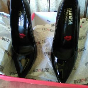 Red kiss lipstick heels